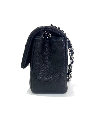 CHANEL CLASSIC BAG / MINI RECTANGLE BLACK CAVIAR SHW