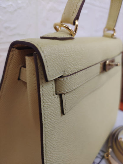 HERMES KELLY 25 | JAUNE POUSSIN EPSOM GHW