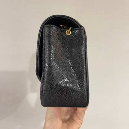 CHANEL DIANA FLAP BAG / SMALL BLACK CAVIAR 24K GHW