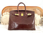 HERMES BIRKIN 35 | BROWN POROSUS CROCODILE SHINY GHW