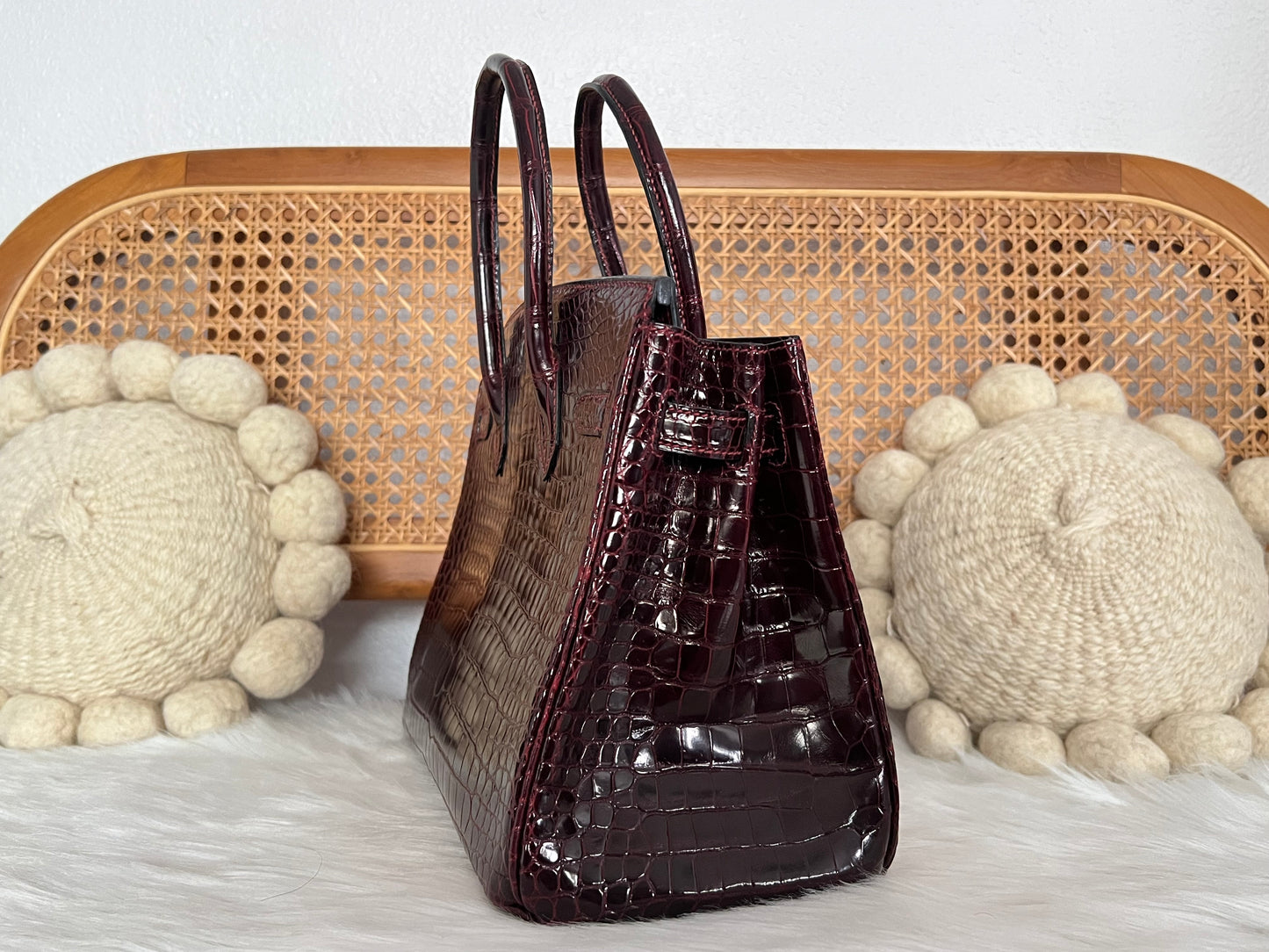 HERMES BIRKIN 30 | BURGUNDY POROSUS CROCODILE SHINY GHW