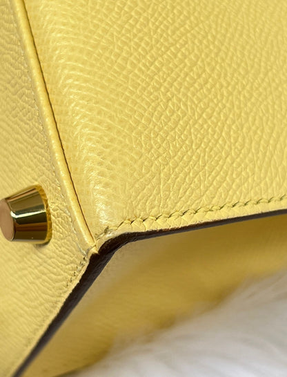 HERMES KELLY 25 | JAUNE POUSSIN EPSOM GHW