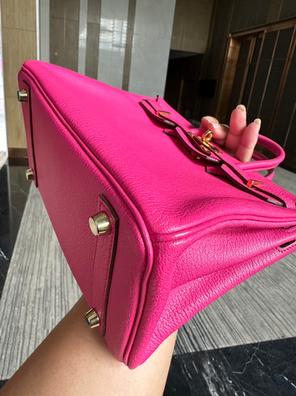 HERMES BIRKIN 25 | ROSE SHOCKING CHERVE GHW