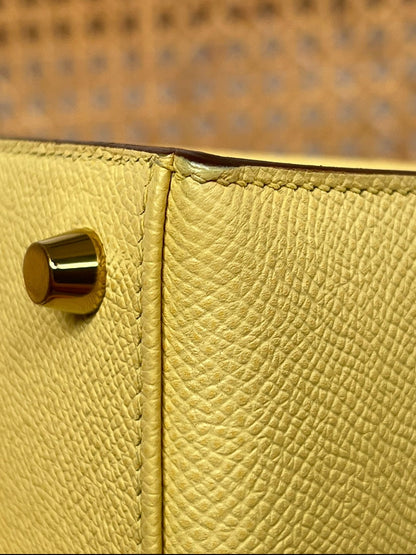 HERMES KELLY 25 | JAUNE POUSSIN EPSOM GHW