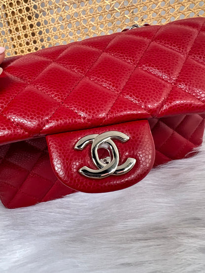 CHANEL CLASSIC BAG / MINI RECTANGLE LIPSTICK RED CAVIAR SHW