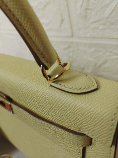 HERMES KELLY 25 | JAUNE POUSSIN EPSOM GHW