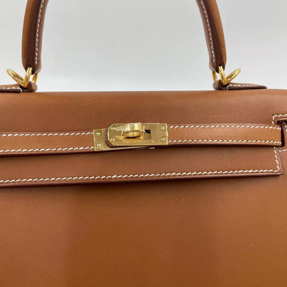 HERMES KELLY 25 | FAUVE SMOOTH BARENIA GHW