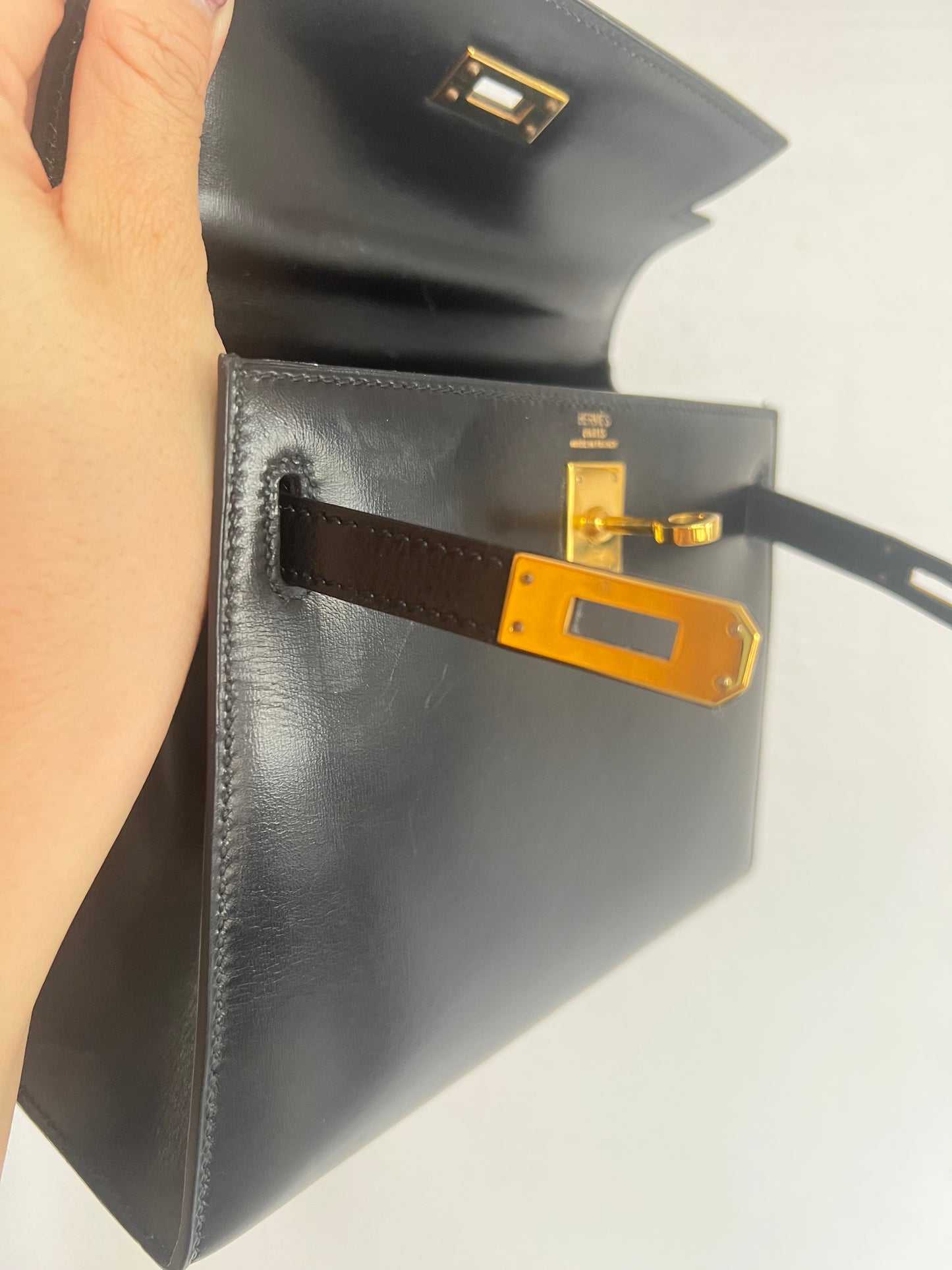 HERMES KELLY 20 | MINI BLACK BOX GHW