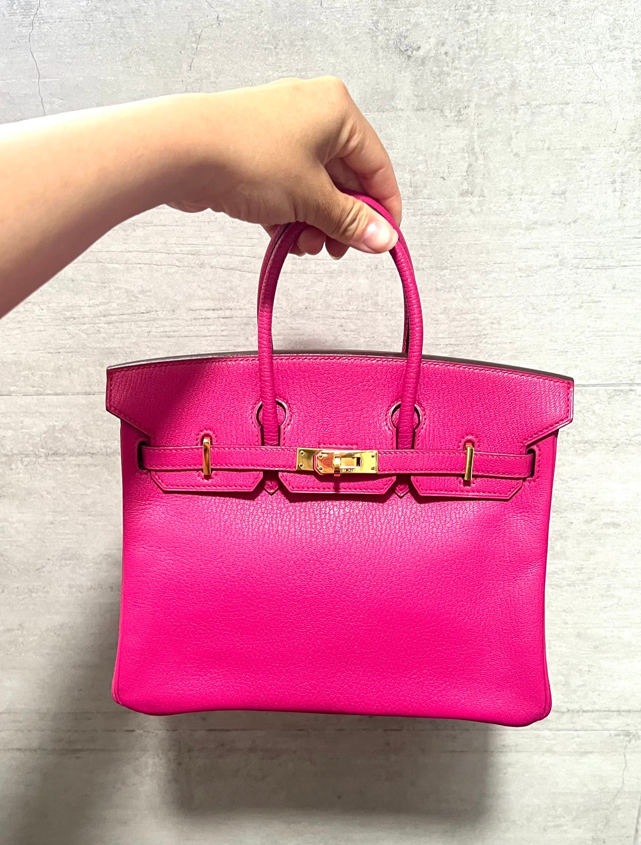 HERMES BIRKIN 25 | ROSE SHOCKING CHERVE GHW