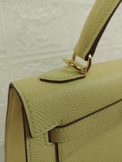 HERMES KELLY 25 | JAUNE POUSSIN EPSOM GHW