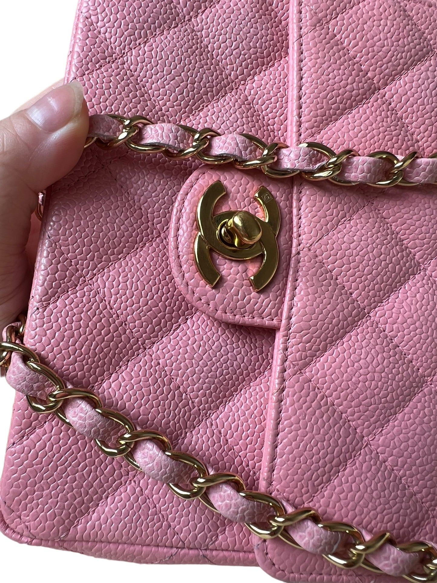 CHANEL MINI SQUARE | SERIES 8 PINK SAKURA CAVIAR 24K GHW