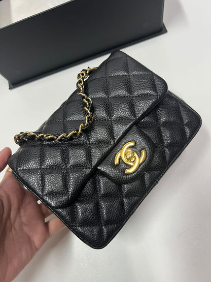 CHANEL MININ SQUARE | BLACK CAVIAR GHW