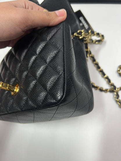 CHANEL MININ SQUARE | BLACK CAVIAR GHW