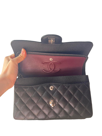 CHANEL CLASSIC FLAP BAG / SERIES 31 SMALL BLACK CAVIAR SHW