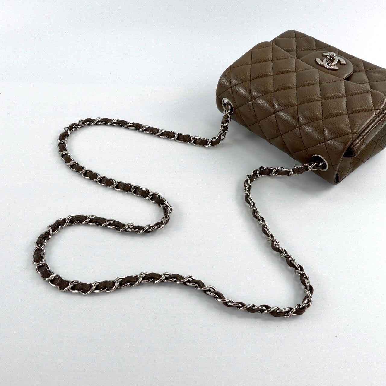 CHANEL MINI SQUARE | CACAO BROWN CAVIAR SHW