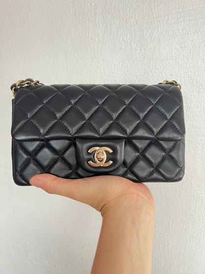 CHANEL MINI RECTANGLE | BLACK LAMBSKIN LGHW