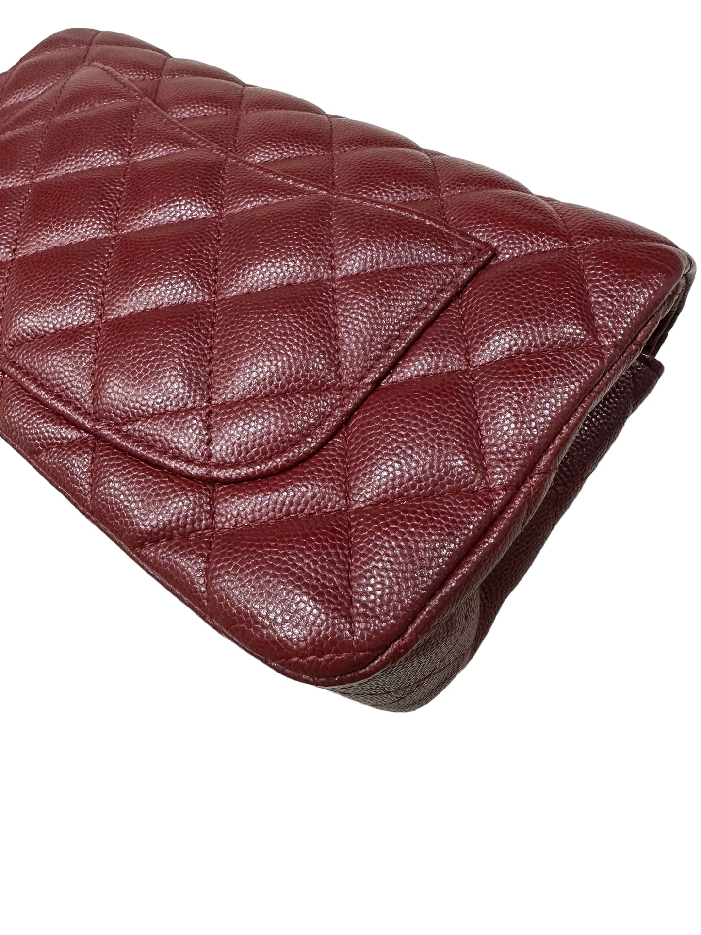 CHANEL MINI RECTANGLE | BURGUNDY CAVIAR AGED GHW