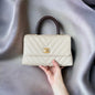 CHANEL COCO HANDLE | NUDE BEIGE CAVIAR SMALL AGED GHW