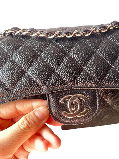 CHANEL CLASSIC FLAP BAG / SERIES 31 SMALL BLACK CAVIAR SHW