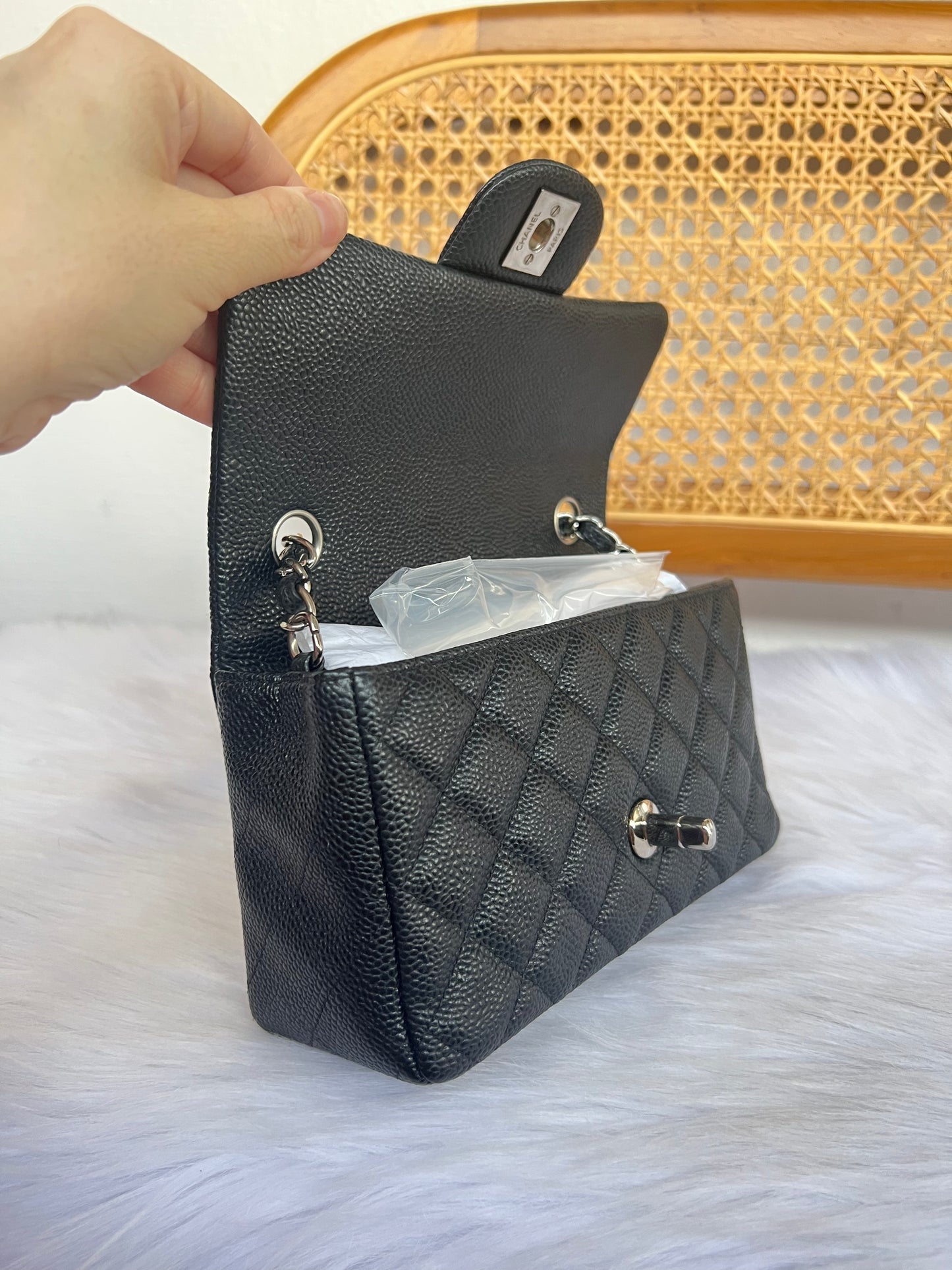 CHANEL MINI RECTANGLE | BLACK CAVIAR SHW