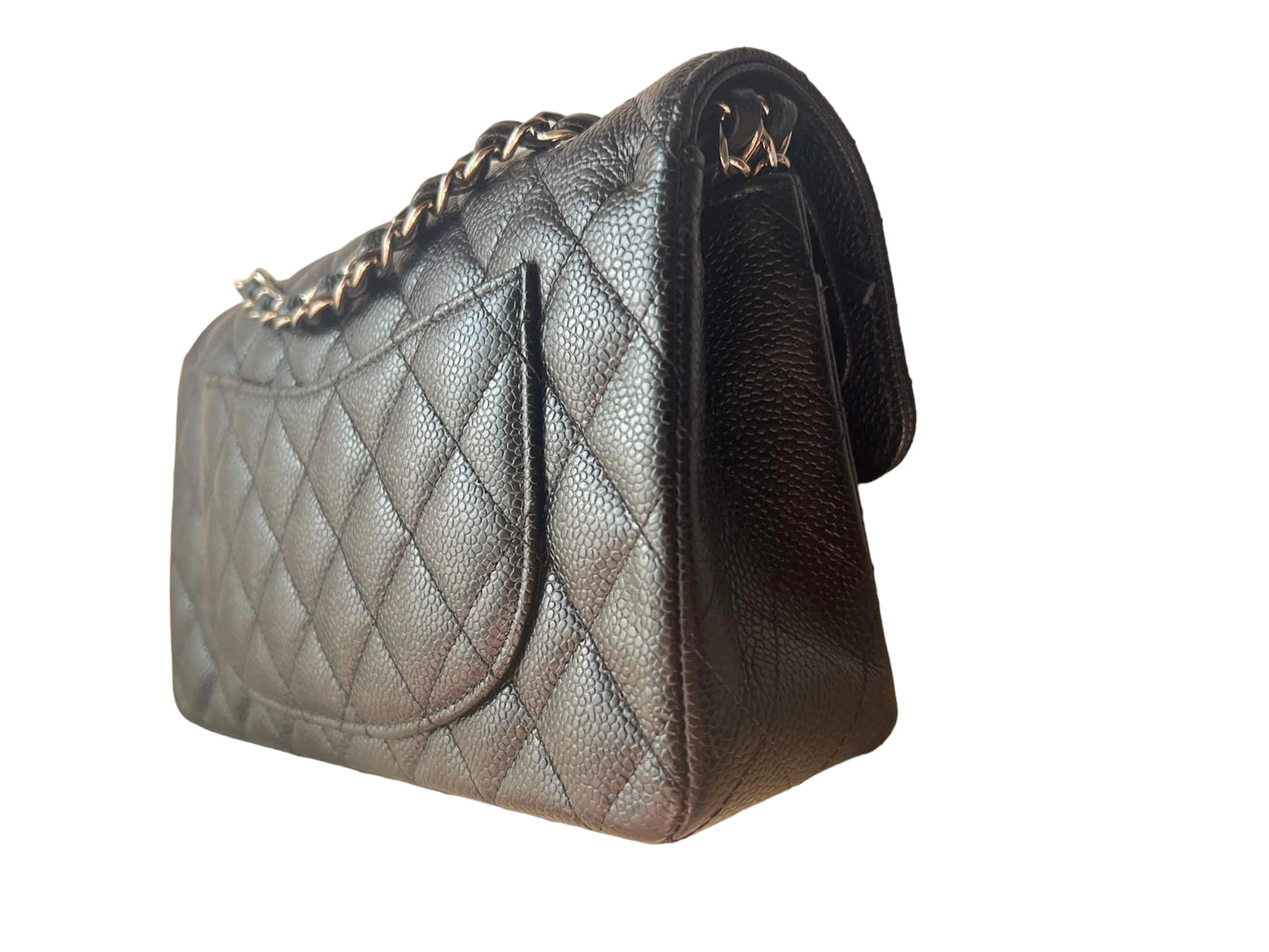 CHANEL CLASSIC FLAP BAG / SERIES 31 SMALL BLACK CAVIAR SHW