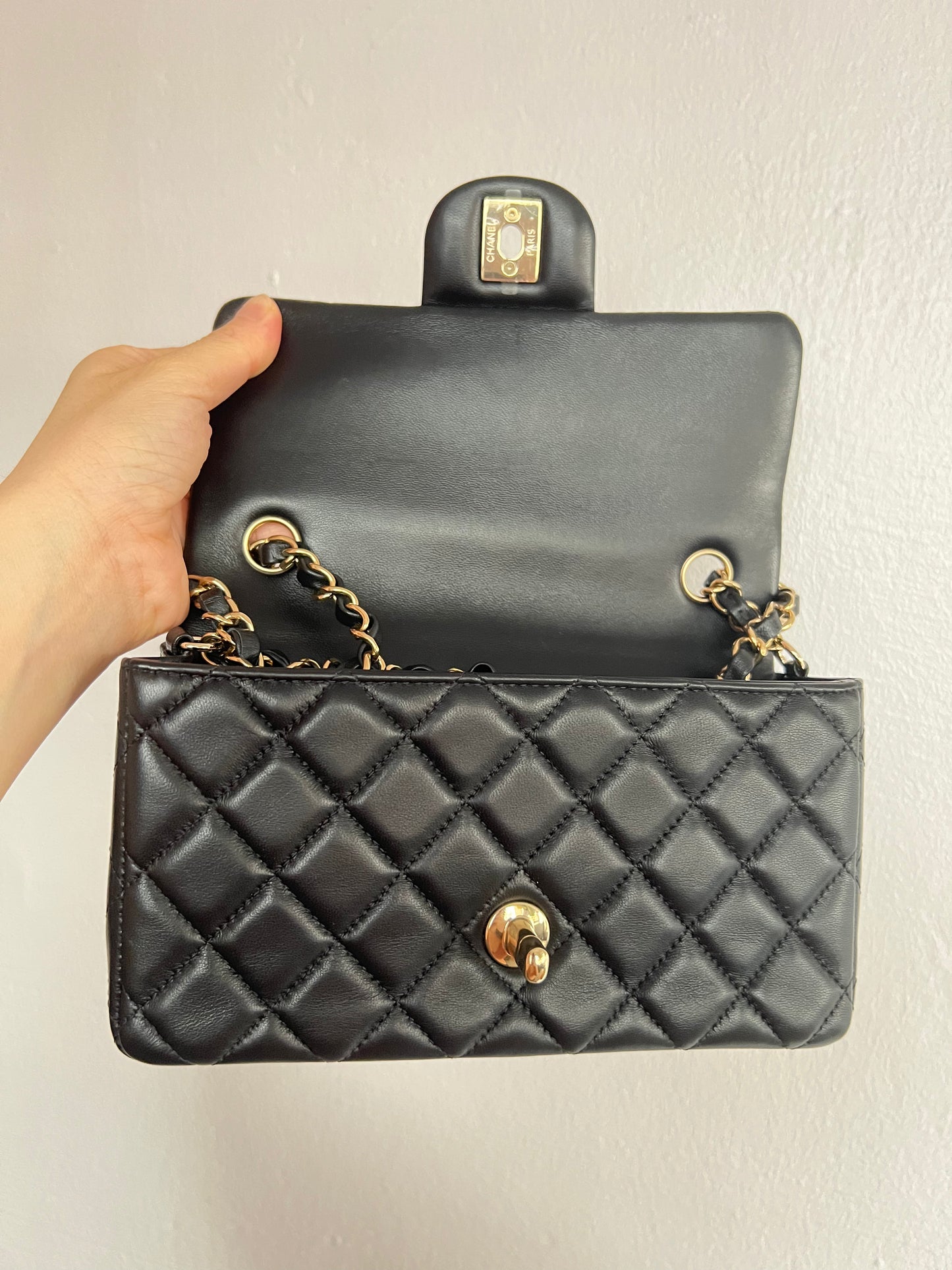 CHANEL MINI RECTANGLE | BLACK LAMBSKIN LGHW