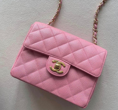 CHANEL MINI SQUARE | SERIES 8 PINK SAKURA CAVIAR 24K GHW