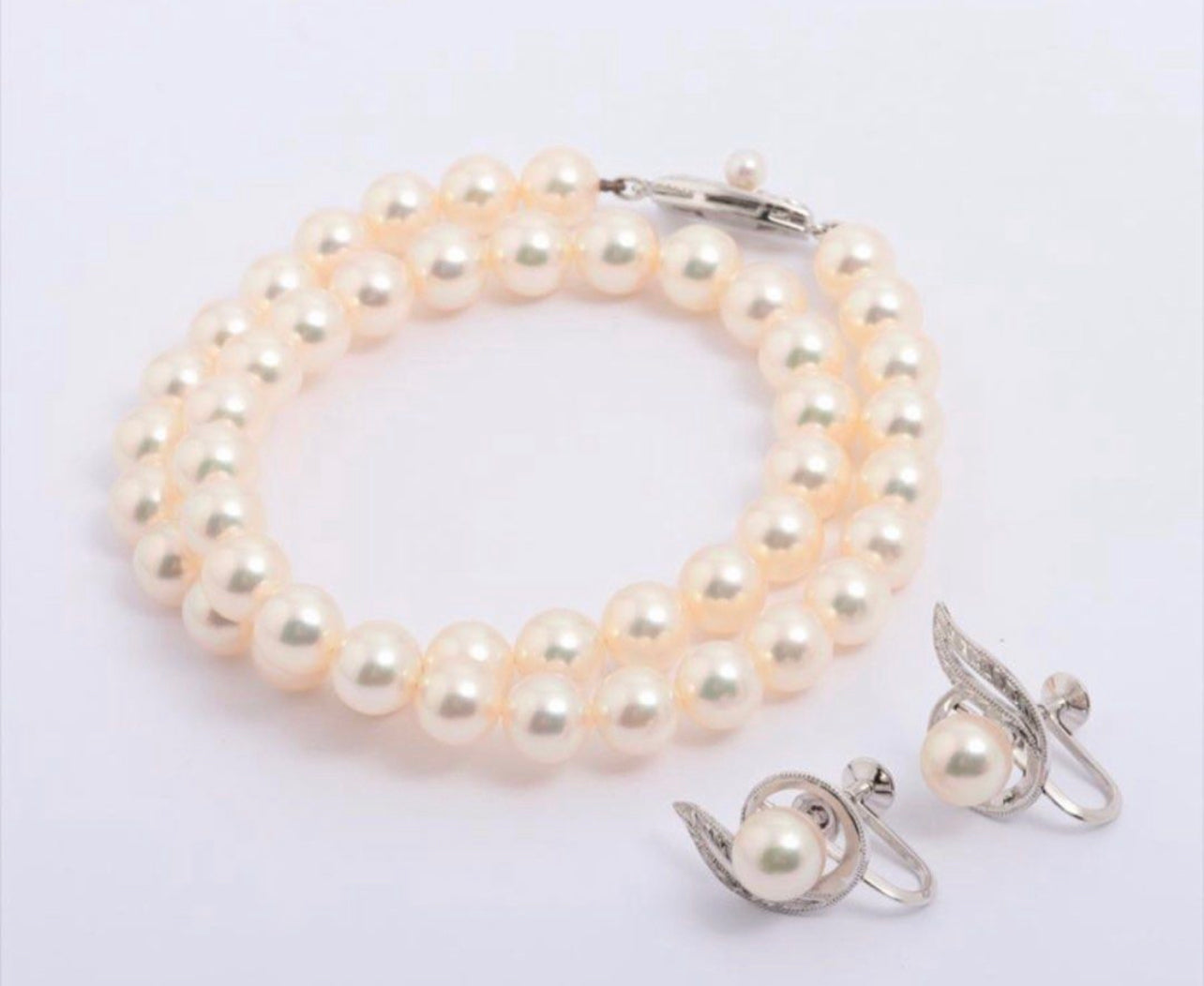 MIKIMOTO PEARL K14 NECKLACE WITH EARRINGS SET