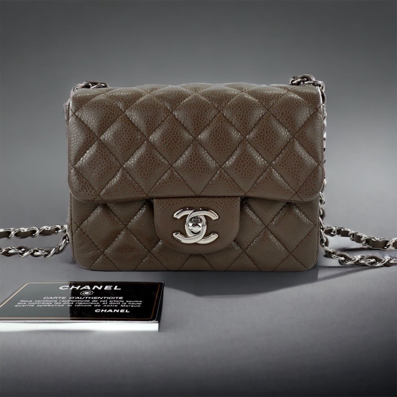 CHANEL MINI SQUARE | CACAO BROWN CAVIAR SHW