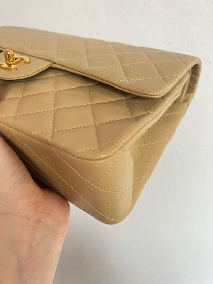 CHANEL MEDIUM FLAP | BEIGE LAMBSKIN 24K GHW