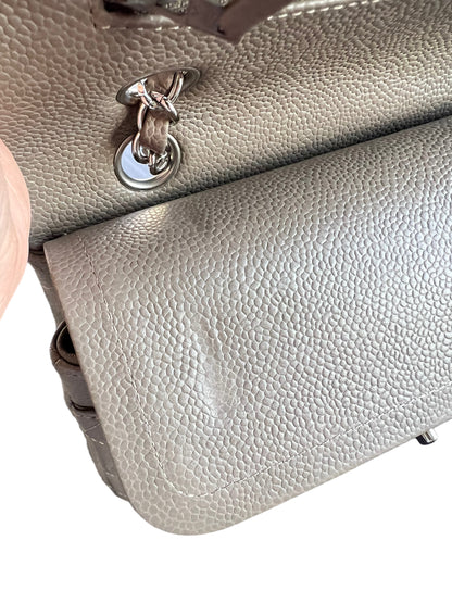 CHANEL CLASSIC FLAP BAG | 11C TAUPE MEDIUM CAVIAR SHW