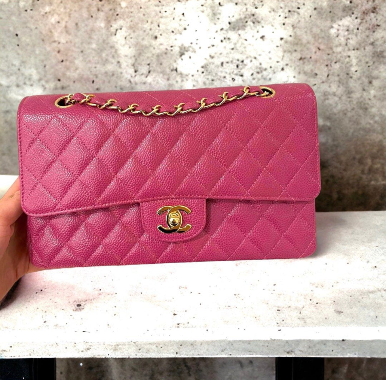 CHANEL MEDIUM FLAP | CAVIAR DARK PINK 24K GHW