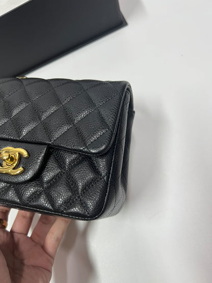 CHANEL MININ SQUARE | BLACK CAVIAR GHW