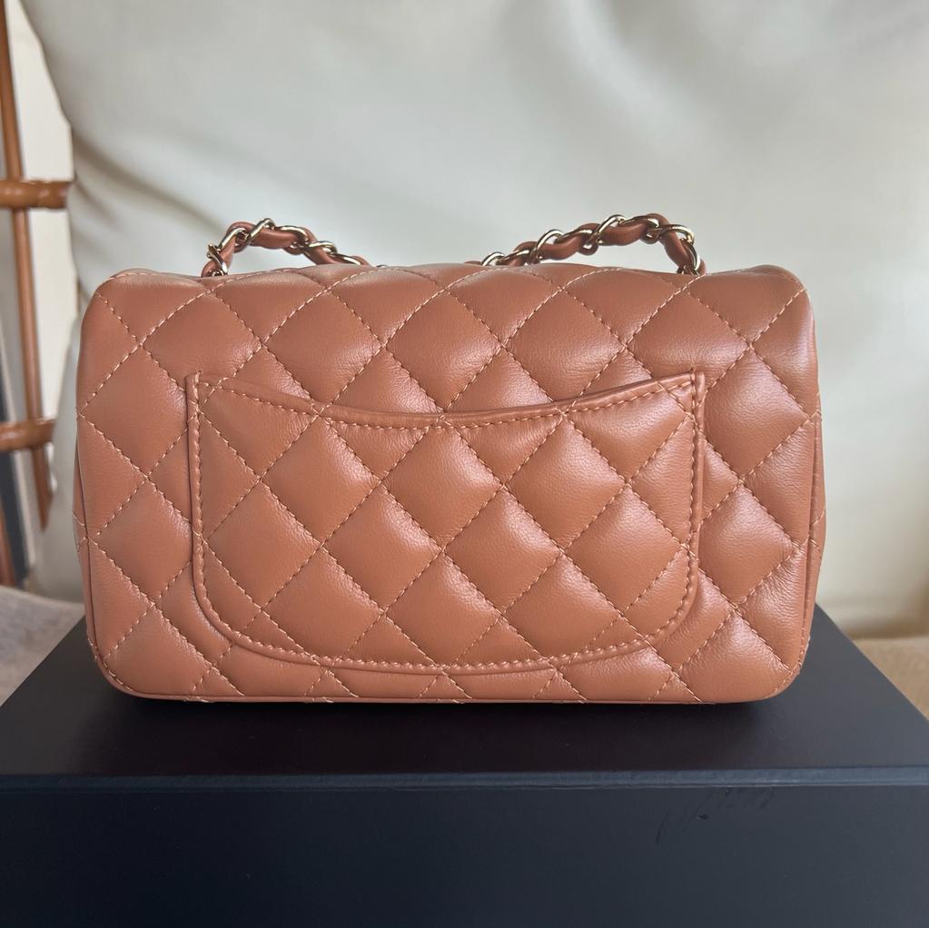 CHANEL MINI RECTANGLE | 21S CARAMEL LAMBSKIN LGHW