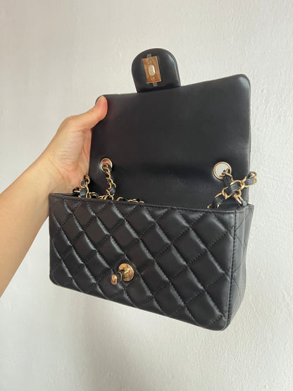 CHANEL MINI RECTANGLE | BLACK LAMBSKIN LGHW