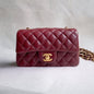 CHANEL MINI RECTANGLE | BURGUNDY CAVIAR AGED GHW