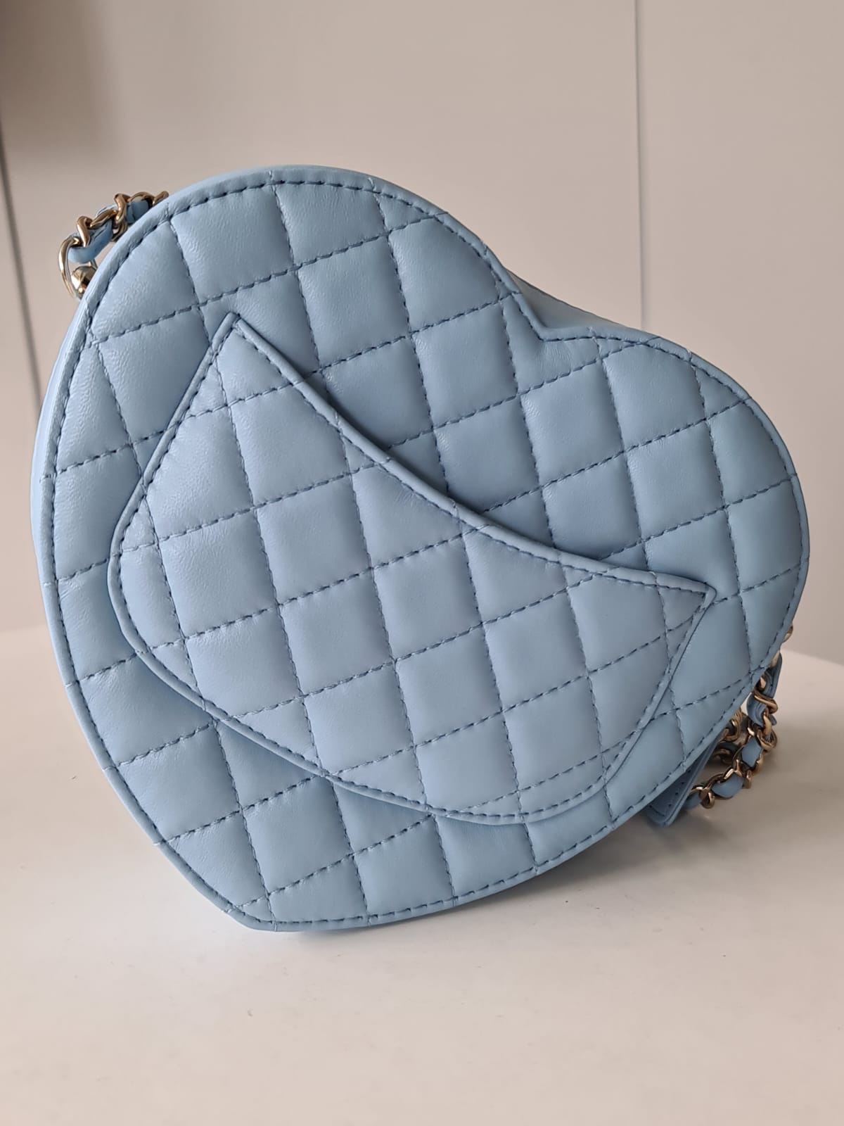 CHANEL HEART BAG | BABY BLUE LARGE LAMBSKIN LGHW