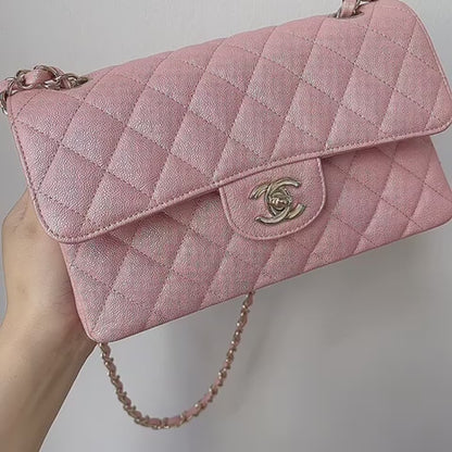 CHANEL CLASSIC FLAP | SMALL CAVIAR IRIDESCENT PINK LGHW