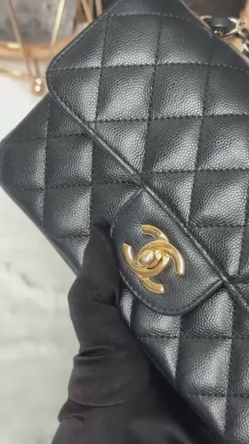 CHANEL CLASSIC FLAP | MINI RECTANGLE CAVIAR BLACK LGHW