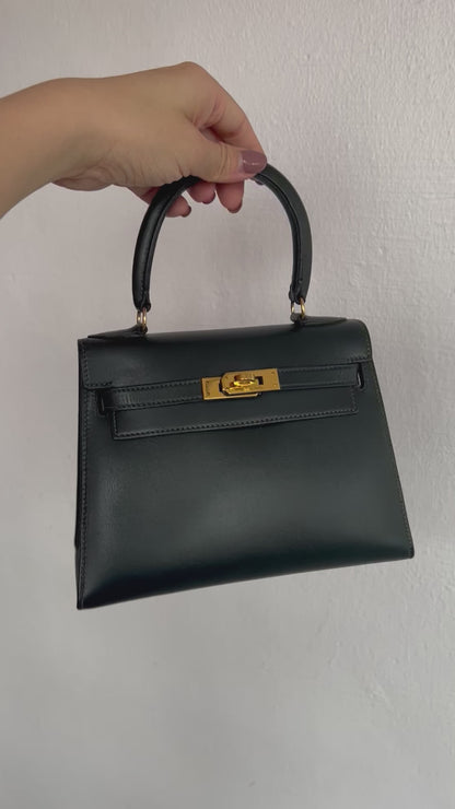 HERMES KELLY 20 | BOX CALF GREEN GHW