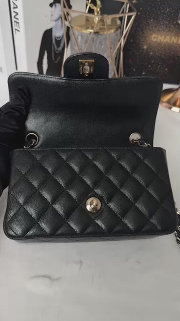 CHANEL CLASSIC FLAP | MINI RECTANGLE CAVIAR BLACK LGHW